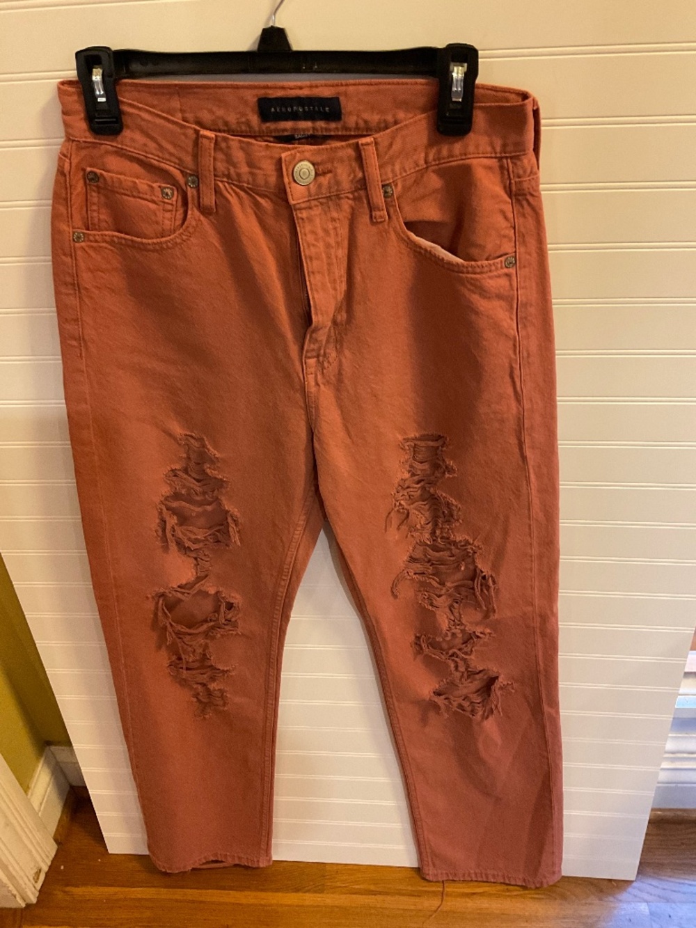 Aeropostale 90s Baggy Rust Distressed Ripped Jeans Women’s 6R Y2K